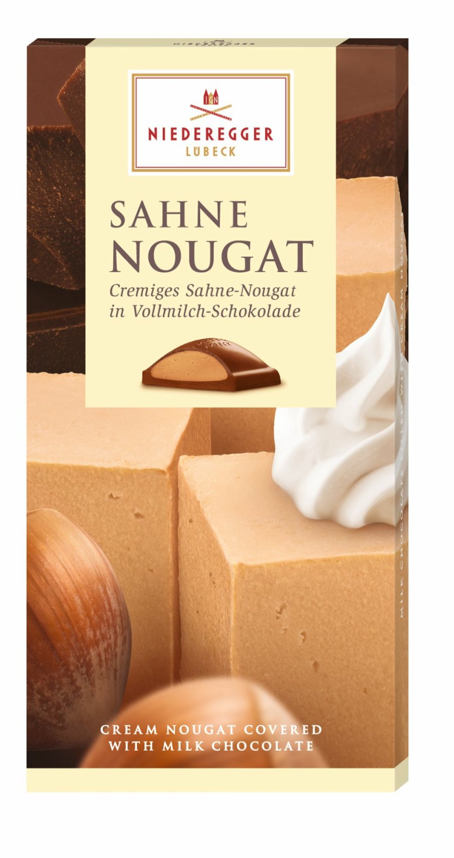 Nougat Niederegger | Nougat Tafel-Schokolade Sahne