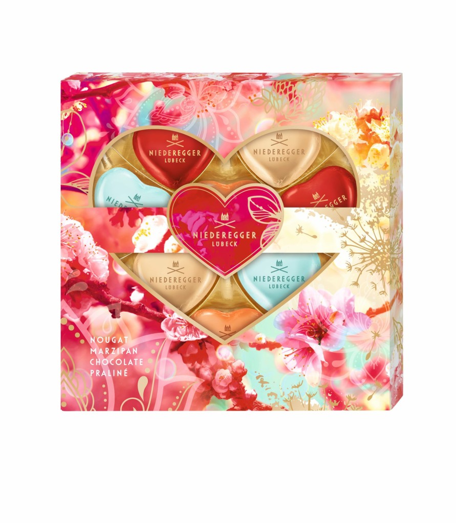 Marzipan Niederegger | Meisterselektion Herzen Flowers 125G