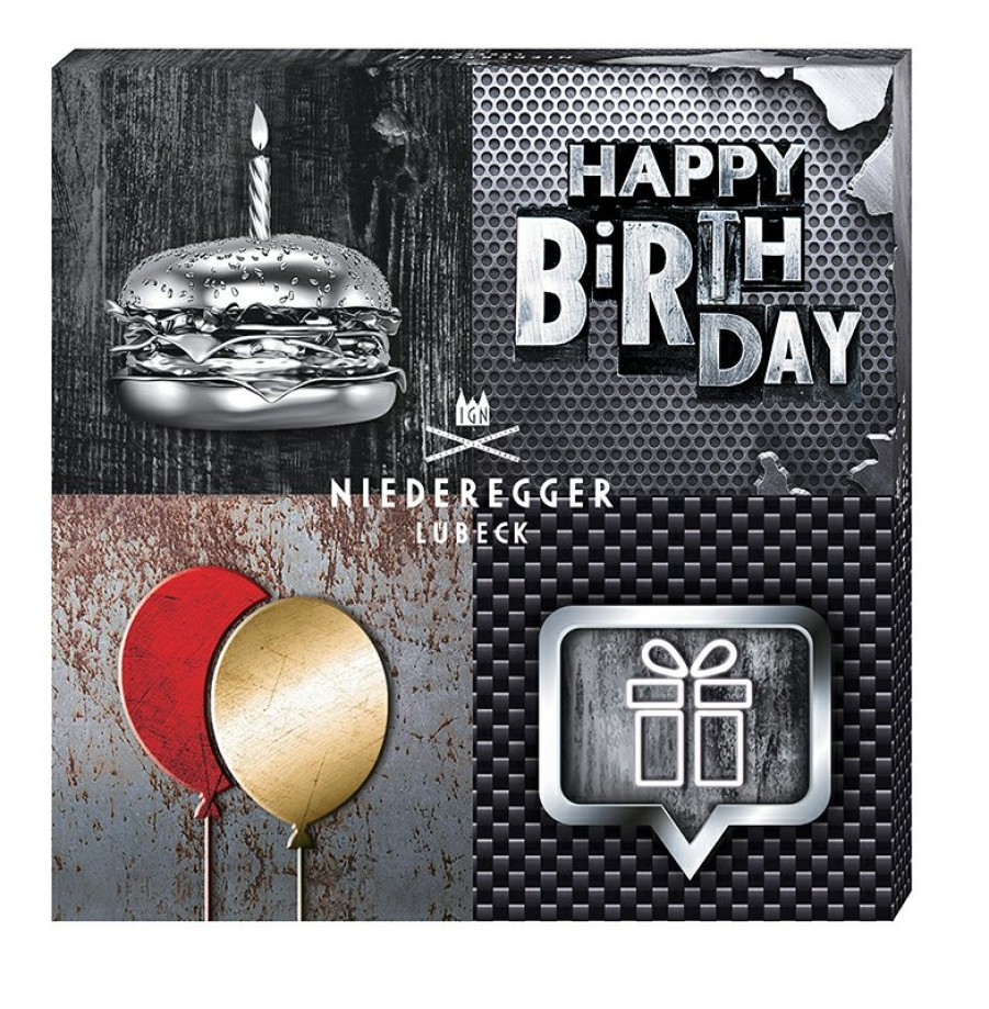 Prasente Niederegger | Motto-Prasent "Happy Birthday" Burger