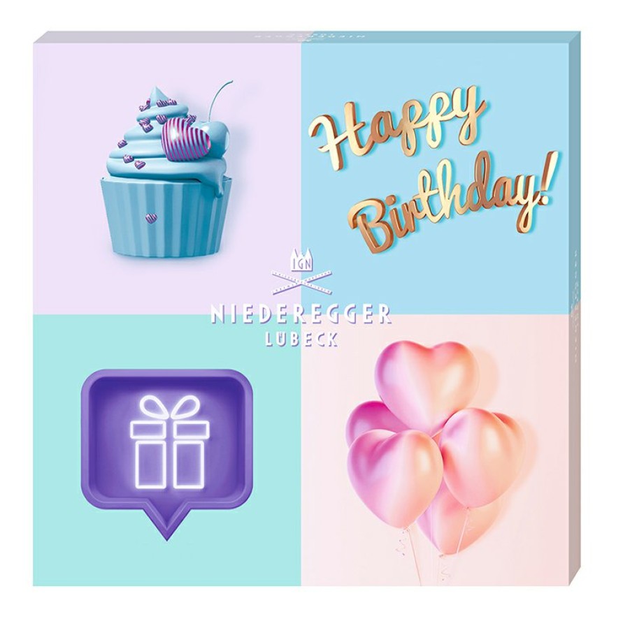 Prasente Niederegger | Motto-Prasent "Happy Birthday" Cupcake